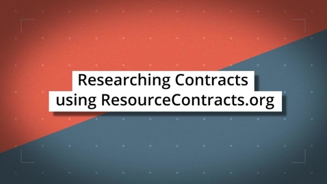 Thumbnail for entry Researching Contracts using ResourceContracts.org