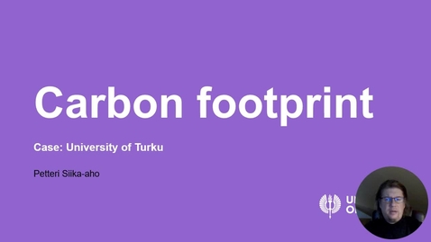 Thumbnail for Carbon Footprint Calculation at the University of Turku (2.3)