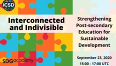 Go to Interconnected and Indivisible: Strengthening post-secondary education for sustainable development with duration: 1 hour, 40 minutes