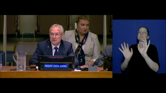 Csaba Kőrösi (President of UN General Assembly) on the General Assembly: Informal meeting of the plenary on easy-to-understand communication
