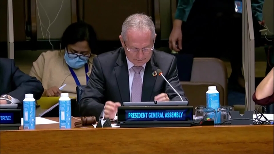 Csaba Kőrösi (President of General Assembly) at the Preparatory meeting for the United Nations Conference on the Midterm Comprehensive Review of the Implementation of the Objectives of the International Decade for Action