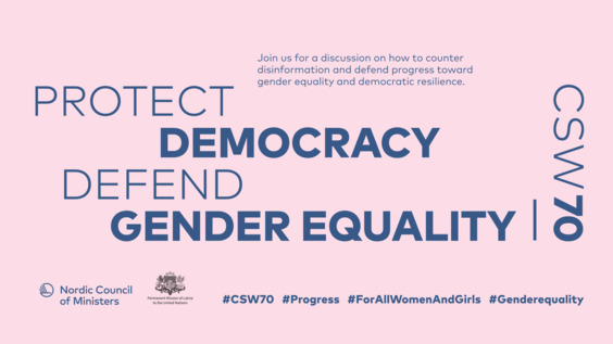 Protect Democracy, Defend Gender Equality (CSW70 Side Event)