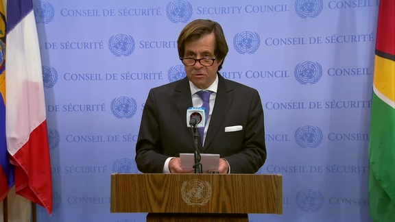 Nicolas de Rivière (France) on the Middle East - Security Council Media Stakeout