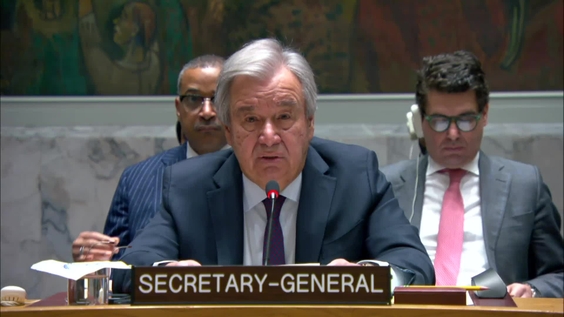 أنطونيو غوتيريش (الأمين العام للأمم المتحدة) بشأن الحالة في الشرق الأوسط، بما في ذلك القضية الفلسطينية - مجلس الأمن، الجلسة 9498
