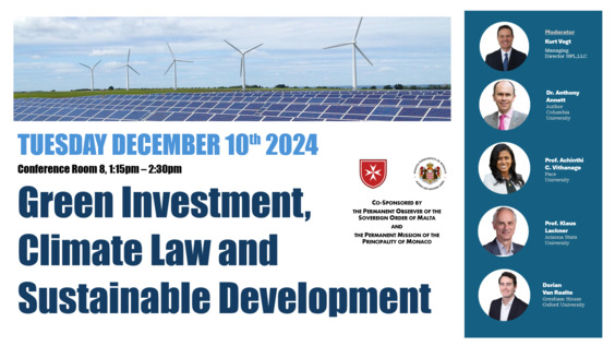 Green Investment, Climate Law and Sustainable Development