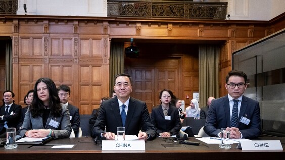 THE HAGUE – The International Court of Justice (ICJ) holds public hearings in the advisory proceedings - China, Iran, Iraq, Ireland, Japan and Jordan