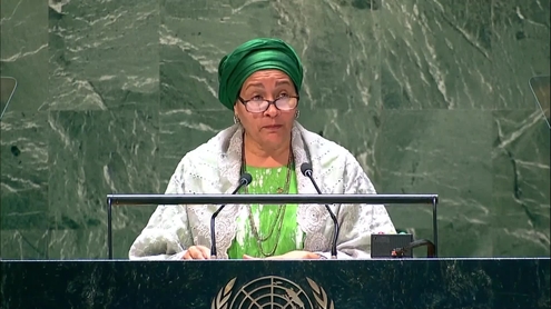 Amina J. Mohamed (Deputy Secretary-General) on the High Level Meeting of the General Assembly to assess the implementation of the New Urban Agenda, 76th session