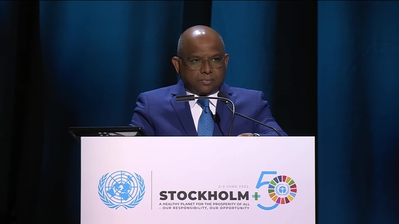 Abdulla Shahid (General Assembly President) at the Opening of Stockholm+50