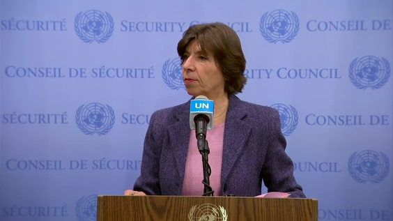 Catherine Colonna (Chair Independent Review Group UNRWA) updates after a meeting with the Secretary-General - Security Council Media Stakeout