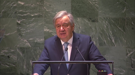 António Guterres (Secretario General) en memoria del Emir del Estado de Kuwait - Asamblea General, 50ª sesión plenaria (reanudación), 78º período de sesiones