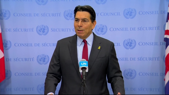 Danny Danon (Israel) on death of Chabad Rabbi Zvi Kogan and ICC decision - Security Council Media Stakeout