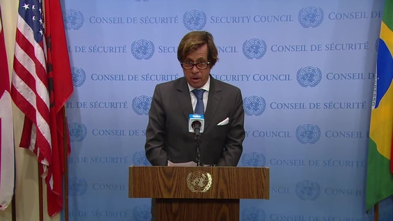 Nicolas de Rivière (France) on the Situation in the Middle East - Security Council Media Stakeout