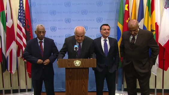 Riyad H. Mansour (Palestine) on the situation in Gaza - Security Council Media Stakeout