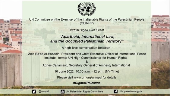 Apartheid, International Law, and the Occupied Palestinian Territory - Virtual High-Level Event