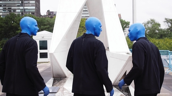 Blue Man Group en la ONU por el Día Internacional de la Paz