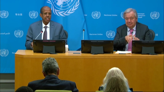 Joint Press Conference: Secretary-General António Guterres and the Chairperson of the African Union Commission, Mahmoud Ali Youssouf on the 9th African Union–United Nations annual conference
