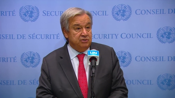 António Guterres (UN Secretary-General) on the situation in the Middle East - Security Council Media Stakeout