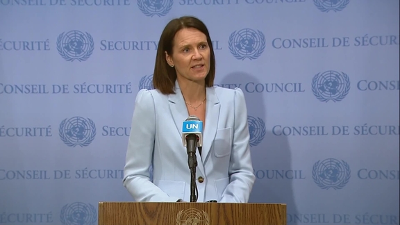 Trine Heimerback (Norway) on the situation in Afghanistan - Security Council Media Stakeout