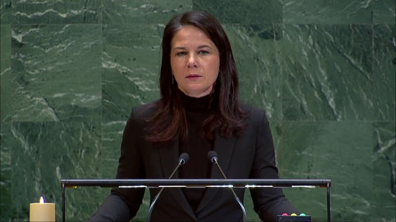 Annalena Baerbock (General Assembly President) at the Holocaust Memorial Observance 2026