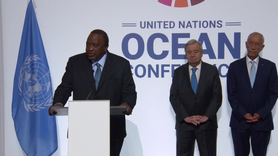 UN Secretary-General António Guterres with the Presidents Marcelo Rebelo de Sousa (Portugal) and Uhuru Kenyatta (Kenya): Press Encounter- UN Ocean Conference 2022