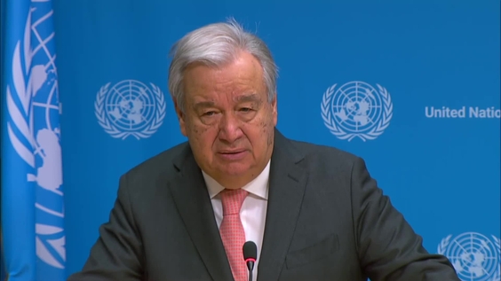 António Guterres (UN Secretary-General) on the Middle East - Press ...