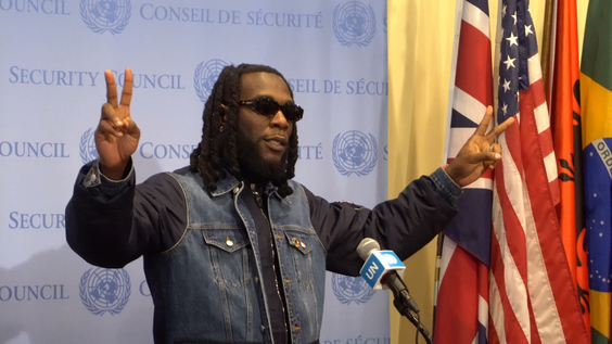 Backstage with Burna Boy at the United Nations
