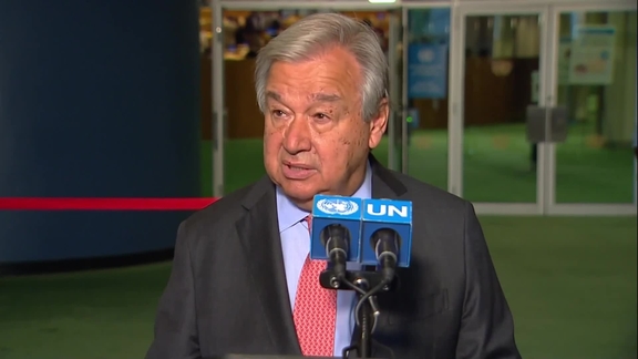 António Guterres (Secretary-General) on the first grain shipment from Ukraine - Media Stakeout