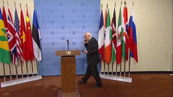 Riyad Mansour (Palestine) on the situation in the Middle East - Security Council Media Stakeout