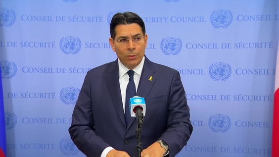 Danny Danon (Israel) on the one year anniversary since the October 7 attacks - Security Council Media Stakeout