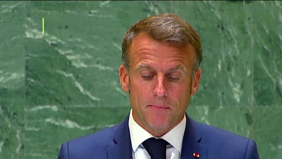 Emmanuel Macron of France at the UN General Assembly
