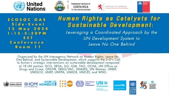 Human Rights as Catalysts for Sustainable Development; Leveraging a Coordinated Approach by the UN development system to Leave No One Behind