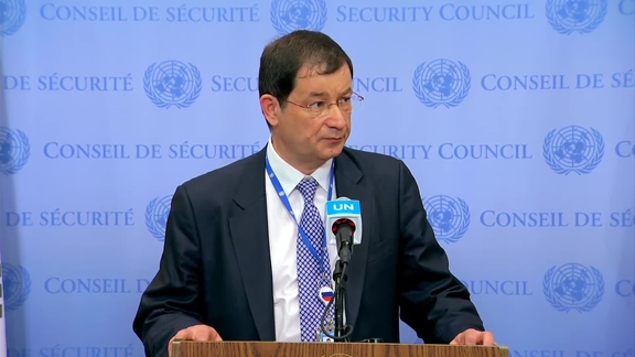 Dmitry Polyanskiy (Russia, Security Council President) on the situation in Ukraine - Security Council Media Stakeout