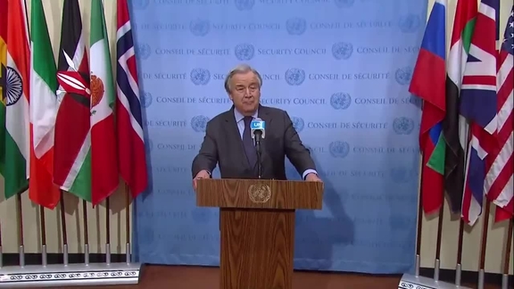 UN Secretary-General António Guterres on the situation in Ukraine- Security Council Media Stakeout