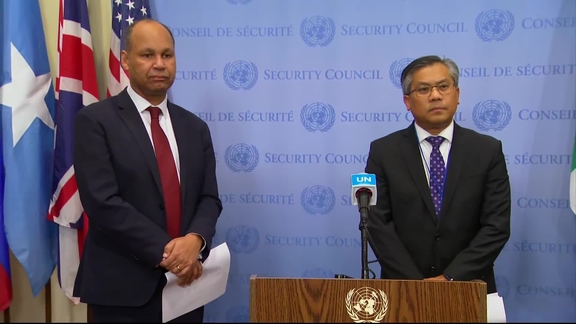 James Kariuki (UK) and Kyaw Moe Tun (Myanmar) on Myanmar - Security Council Media Stakeout