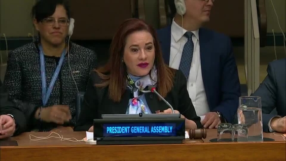 María Fernanda Espinosa (General Assembly President)  on the Revitalization of the United Nations in favor of a strengthened multilateral rules-based system - General Assembly 73rd Session, informal meeting