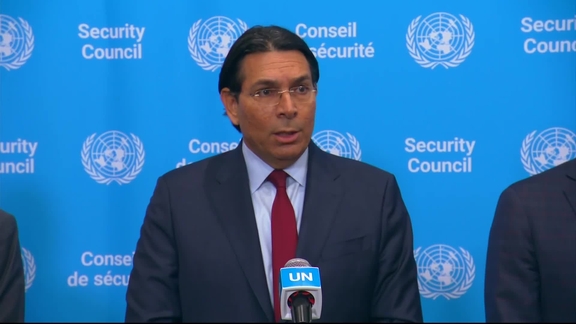 Danny Danon (Permanent Representative of Israel) on Combating Antisemitism - Security Council Media Stakeout