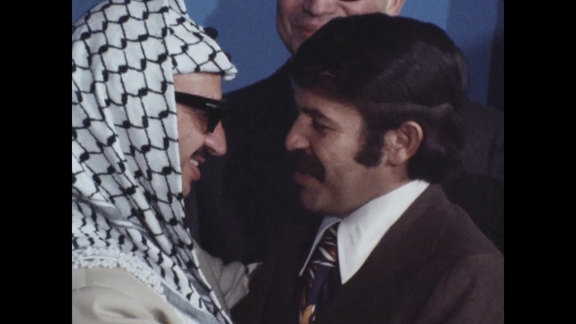 Arrival, Cutaways, and Reception for Yasser Arafat