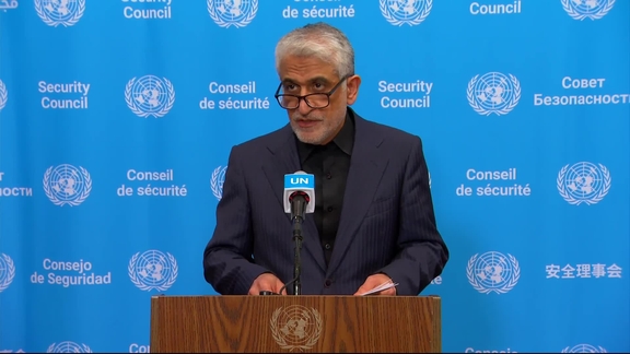 Amir Saeid Iravani (Iran) on the situation in Iran - Security Council Media Stakeout