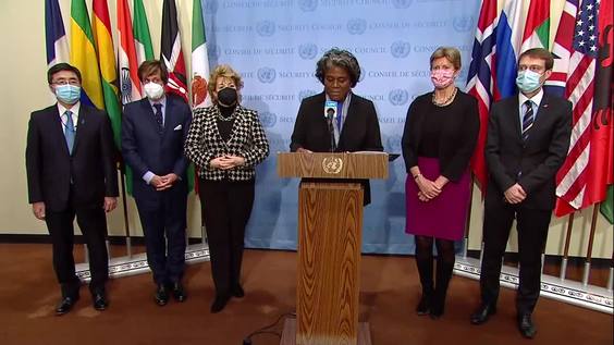 Joint Security Council Media Stakeout: United States, Albania, France, Ireland, Japan, and the UK on DPRK