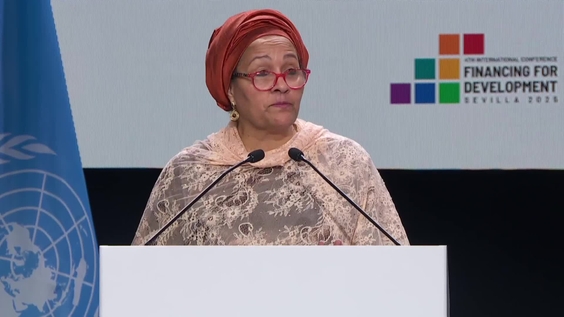 Amina J. Mohammed (Deputy Secretary-General) at the closing  of the 4th International Conference on Financing for Development FFD4 (Sevilla, Spain)