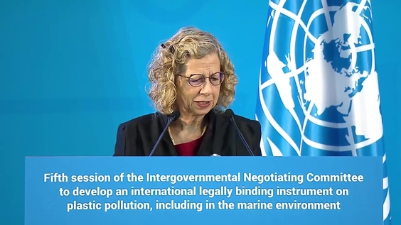 Inger Andersen (UNEP) at the opening of the INC-5.1 on plastic pollution (Busan, Republic of Korea)
