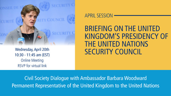 Civil society dialogue with UN Security Council President Barbara Woodward (United Kingdom)