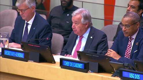 António Guterres (UN Secretary-General) on the UN Woman Police Officer of the Year and UN Military Gender Advocate of the Year ceremonies, the Dag Hammarskjöld Medal - International Day of UN Peacekeepers 2025