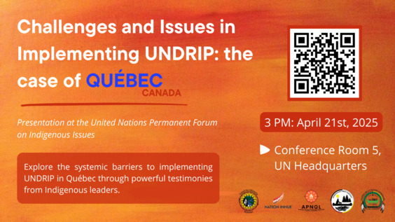 Challenges and Issues in Implementing UNDRIP: First Nations Perspectives in Québec (UNPFII Side Event)