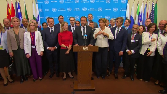 Margus Tsahkna (Estonia) on the emergency meeting on threats to International Peace and Security - Security Council Media Stakeout