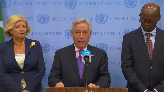 Eloy Alfaro de Alba (Panama/Security Council President) on behalf of the signatories of the Shared Commitments on Women, Peace and Security (WPS) – Security Council Media Stakeout
