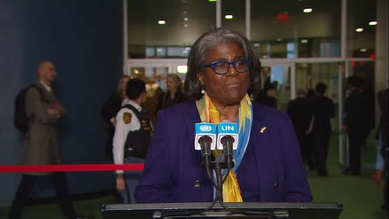 Linda Thomas-Greenfield (USA) on General Assembly Vote - General Assembly Media Stakeout
