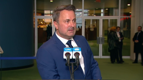 Xavier Bettel (Luxembourg) on Ukraine and Russia - General Assembly Media Stakeout