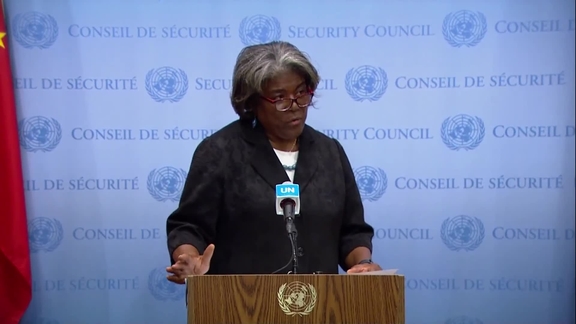 Linda Thomas-Greenfield (USA) on Ukraine - Security Council Media Stakeout