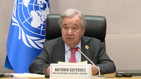 Press Stakeout: Ant&oacute;nio Guterres (UN Secretary-General) ahead of the 39th Assembly of the African Union (Addis Ababa, Ethiopia)